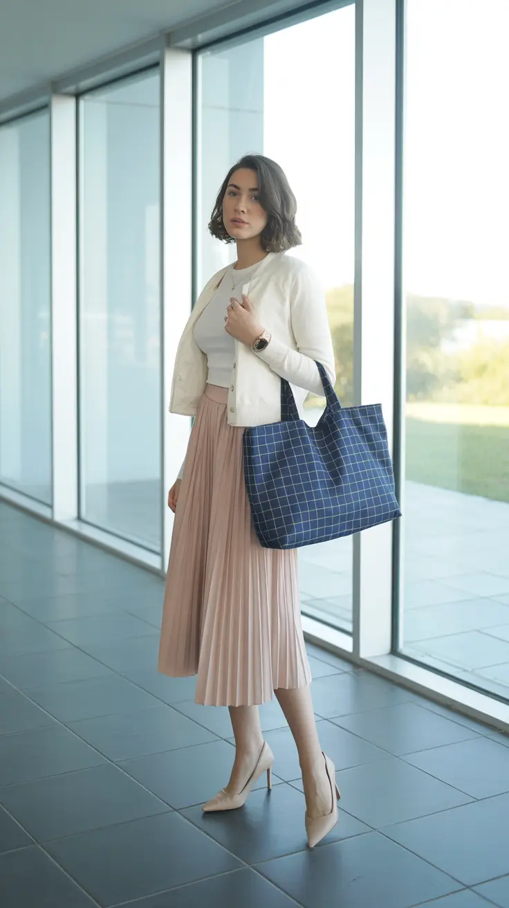 spring preppy outfits 2026 Workday Prep with Graceful Pleats