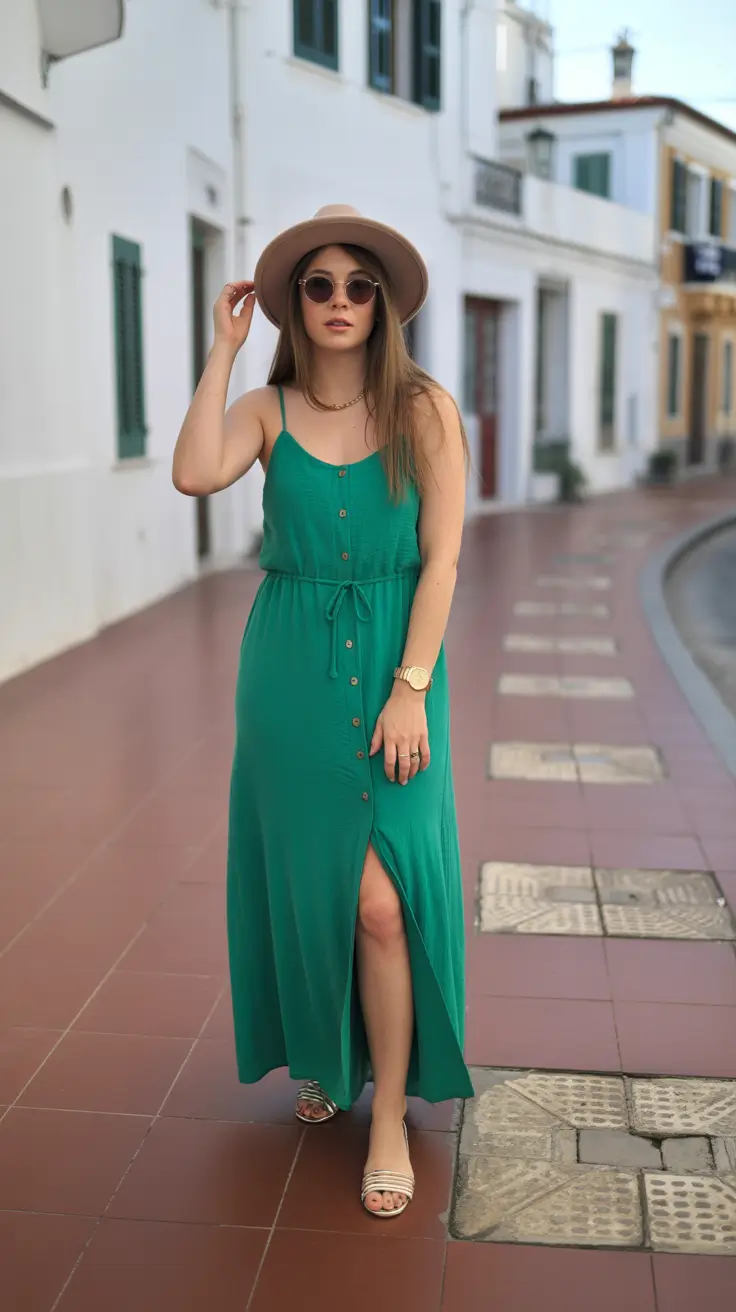 spring vacation outfits 2026 - Emerald Ease for Sunlit Strolls