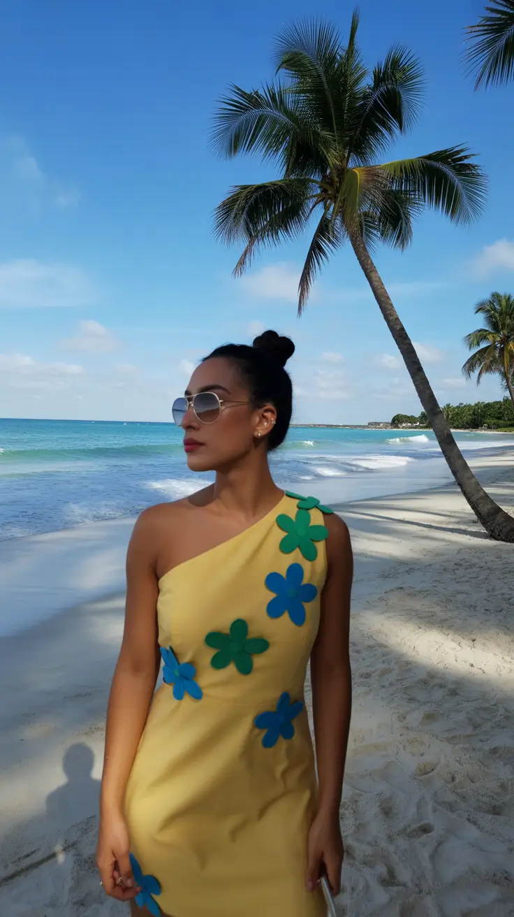 spring vacation outfits 2026 - Tropical Bloom One-Shoulder for Shoreline Walks