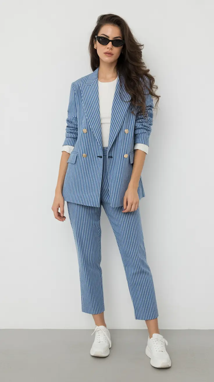 spring workwear 2026 Striped Suiting with a Casual Spring Twist