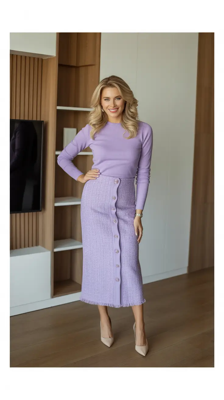 spring workwear 2026 Lavender Monochrome with Soft Feminine Structure