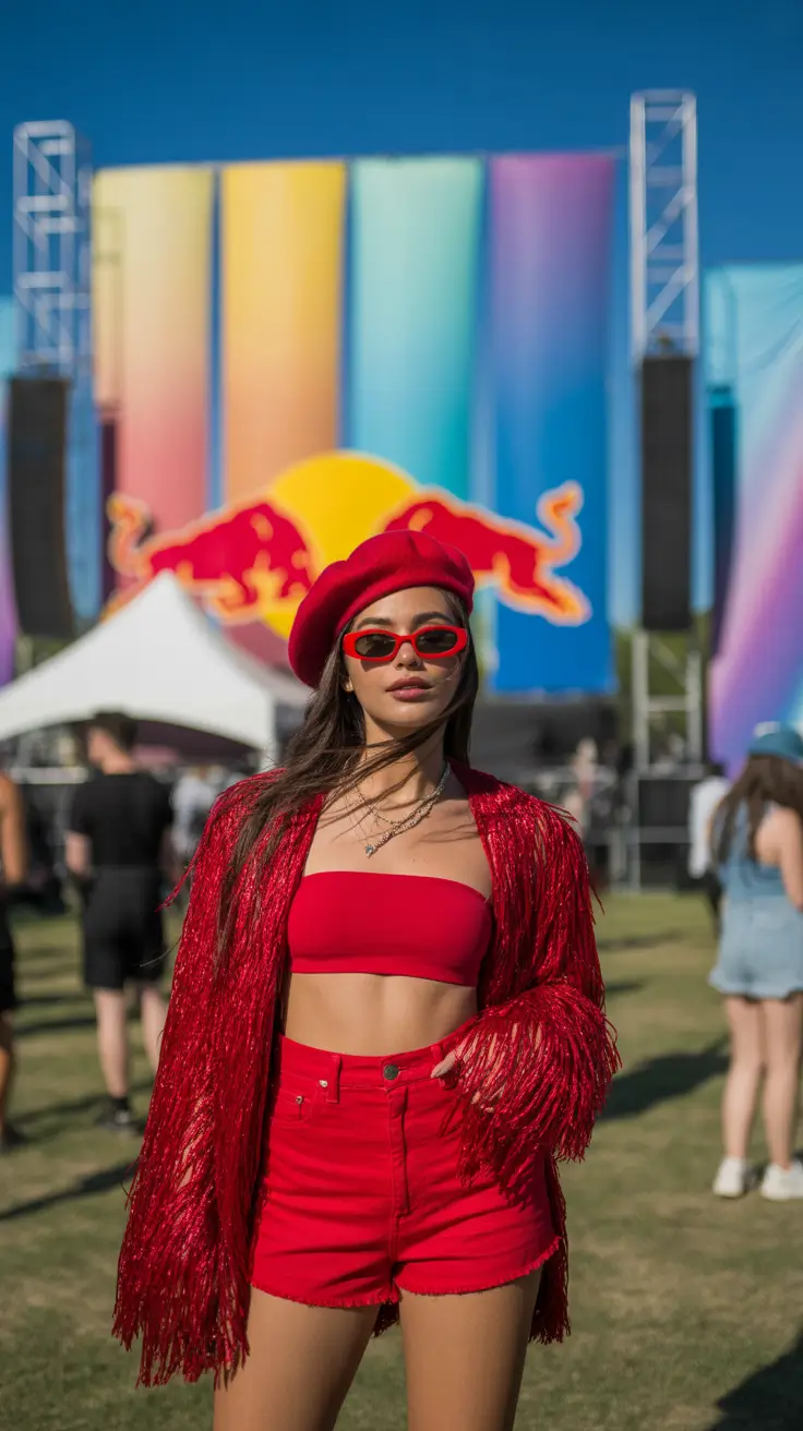 spring rave outfits Red Heat Festival Confidence