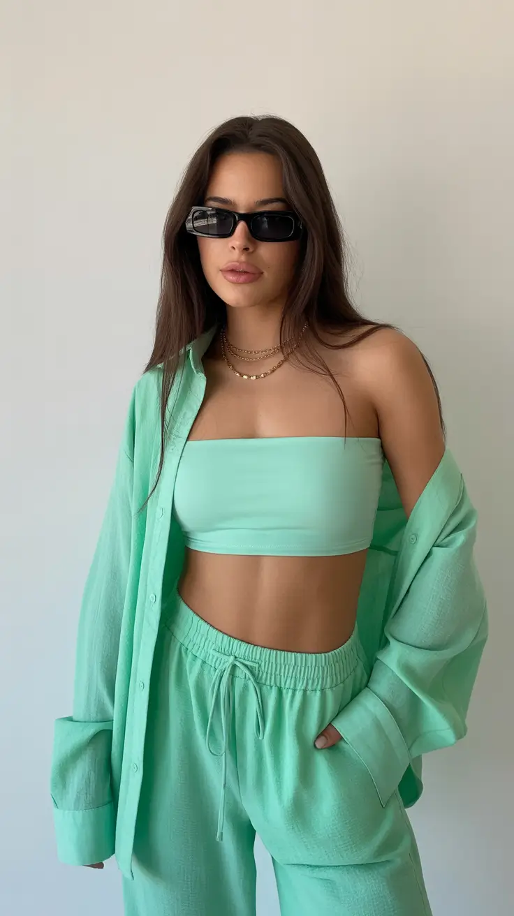 spring rave outfits Mint-Cool Spring Minimalism