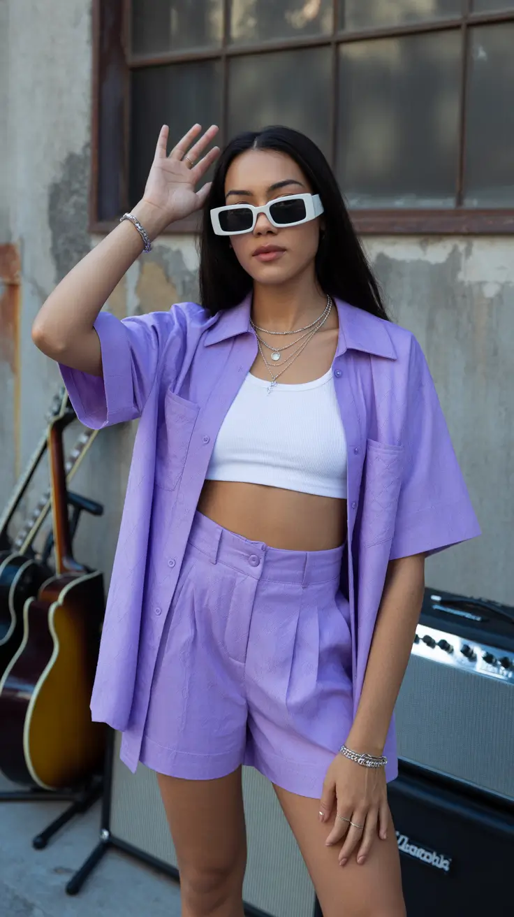 spring rave outfits Lavender Breeze Festival Chic