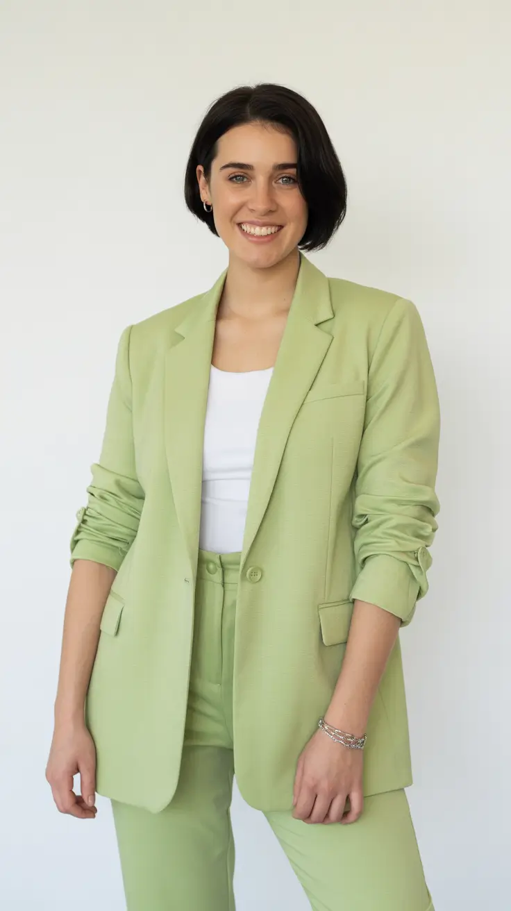 spring blazer outfits 2026 Fresh Green Confidence