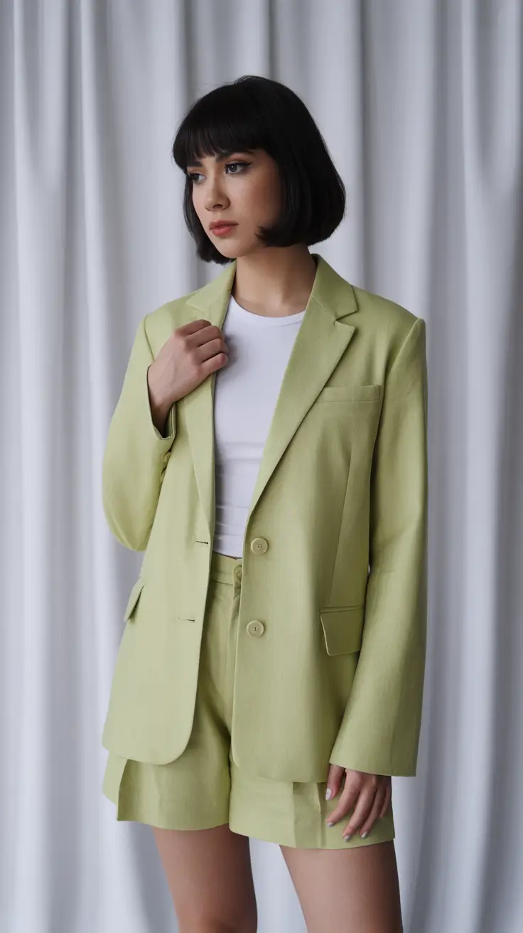 spring blazer outfits 2026 Soft Sage Minimalism