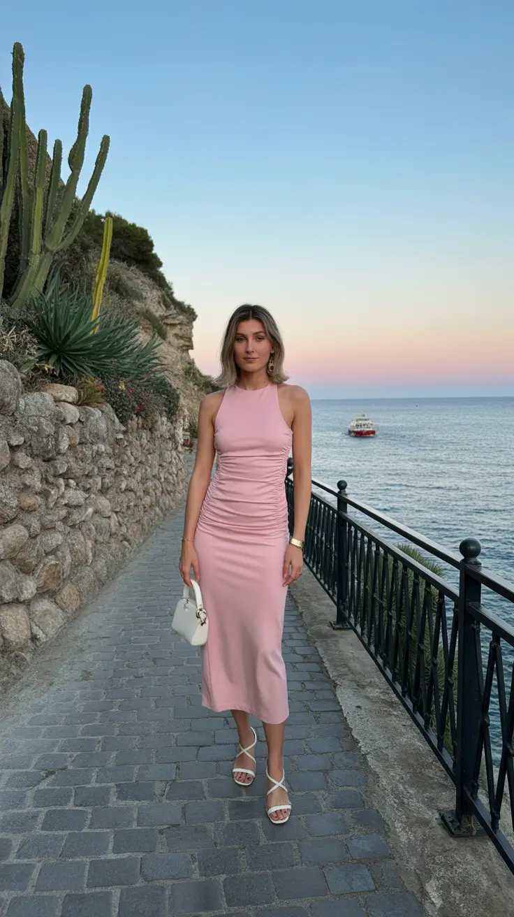 trending spring travel outfits 2026 Romantic Evening Style for Seaside Spring Destinations