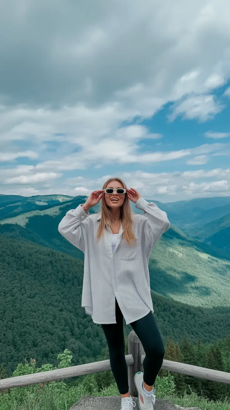 trending spring travel outfits 2026 Oversized Layers for High-Altitude Spring Adventures