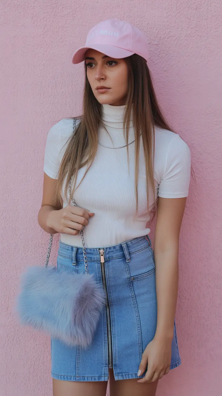 top spring skirt outfits 2026 - Soft Street-Style Denim With Pastel Accents