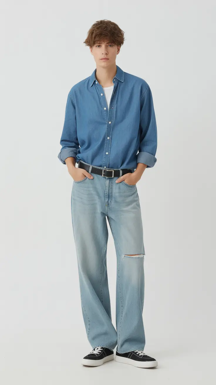 casual summer outfits men 2026 Denim Flow and Youthful Minimalism