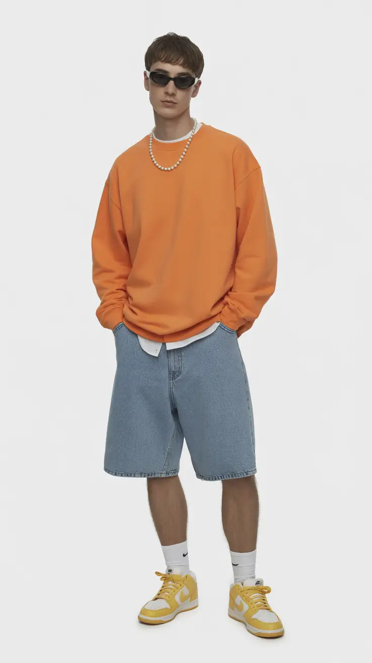 casual summer outfits men 2026 Playful Orange Street Energy