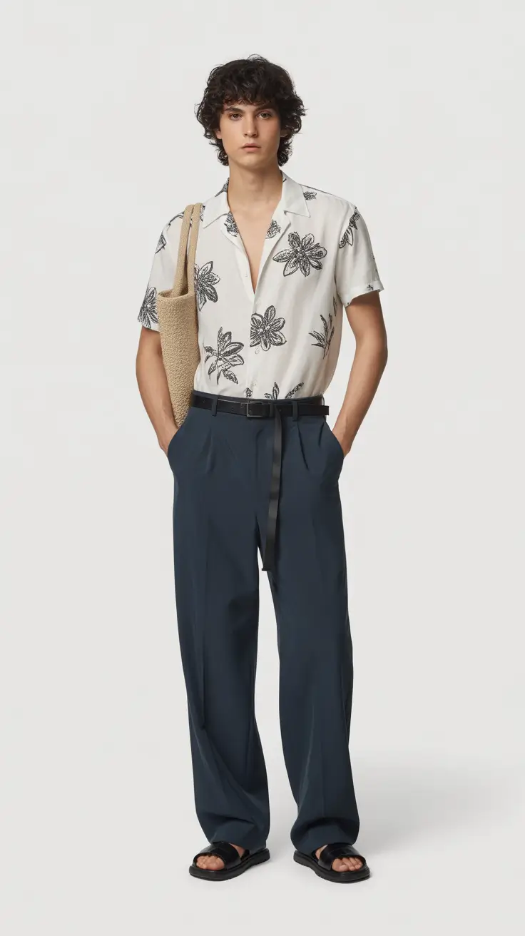 casual summer outfits men 2026 Minimal Floral Resort Energy