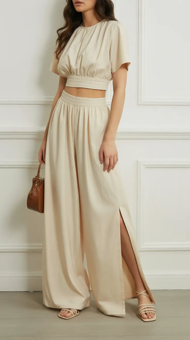 chic summer fashion outfits 2026 Neutral Flow with a Modern Maxi Statement