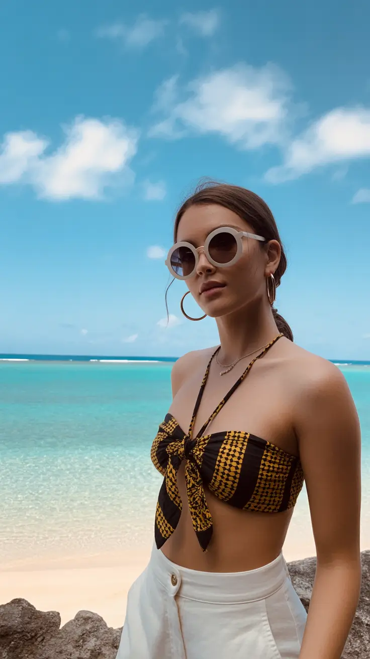 chic summer fashion outfits 2026 Coastal Minimalism with a Statement Bandeau