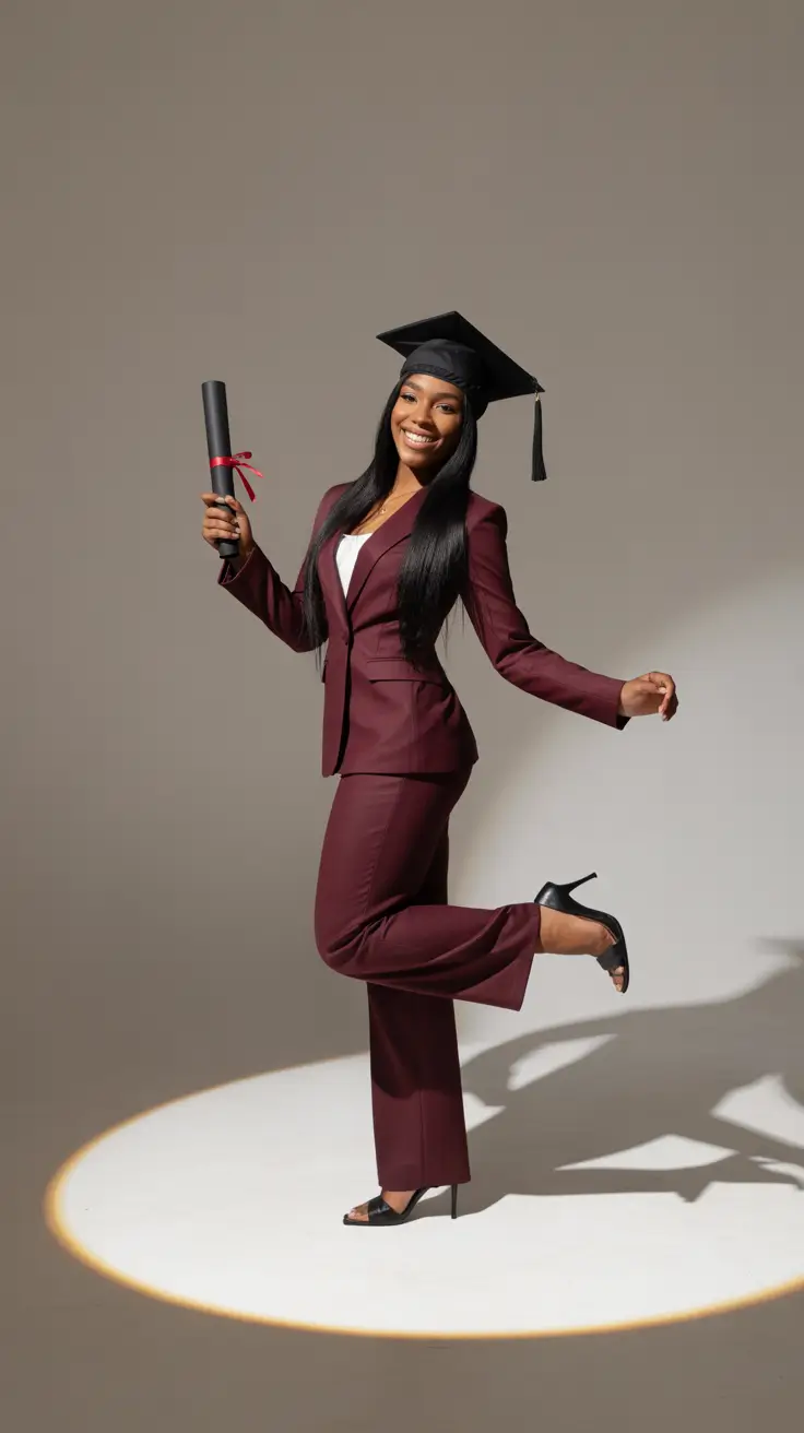 graduation look ideas 2026 Modern Power Suit for a Confident Graduation Statement