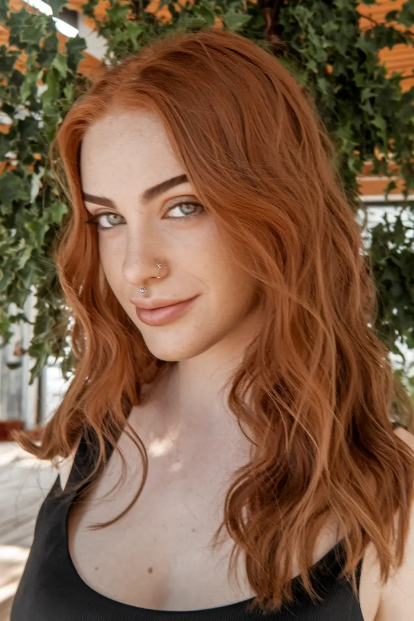Best Fall Hair Colors for Warm Skin Tones 2025 - Terracotta Red with Earthy Undertones