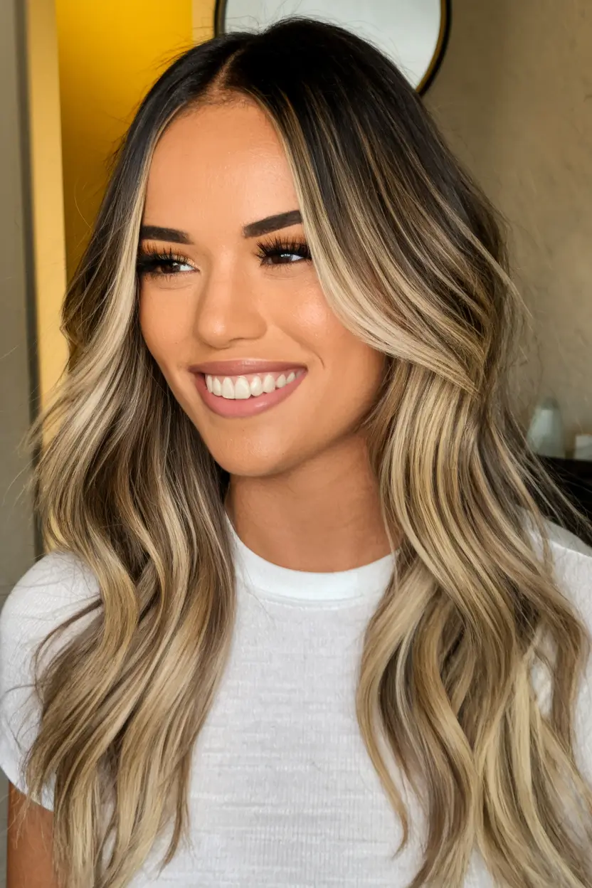 Best Fall Hair Colors for Warm Skin Tones 2025 - Ash Blonde with Root Smudge