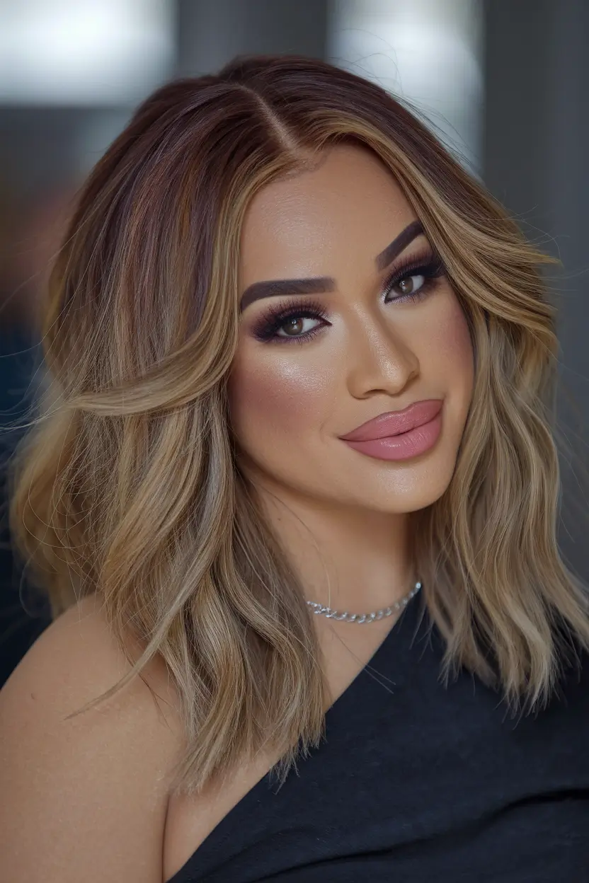 hair colors for warm skin tones Milk Tea Balayage with Root Depth