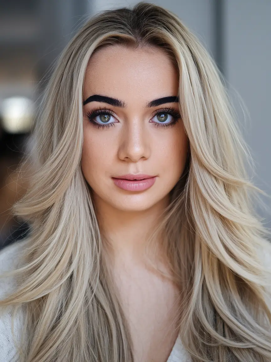 hair colors for warm skin tones Cool Strawberry Blonde with Face-Framing Layers