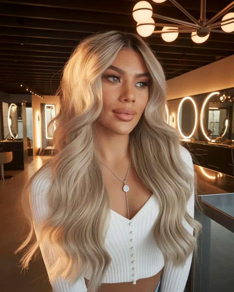 Best Fall Hair Colors for Warm Skin Tones 2025 - Neutral Beige Blonde with Retro Waves