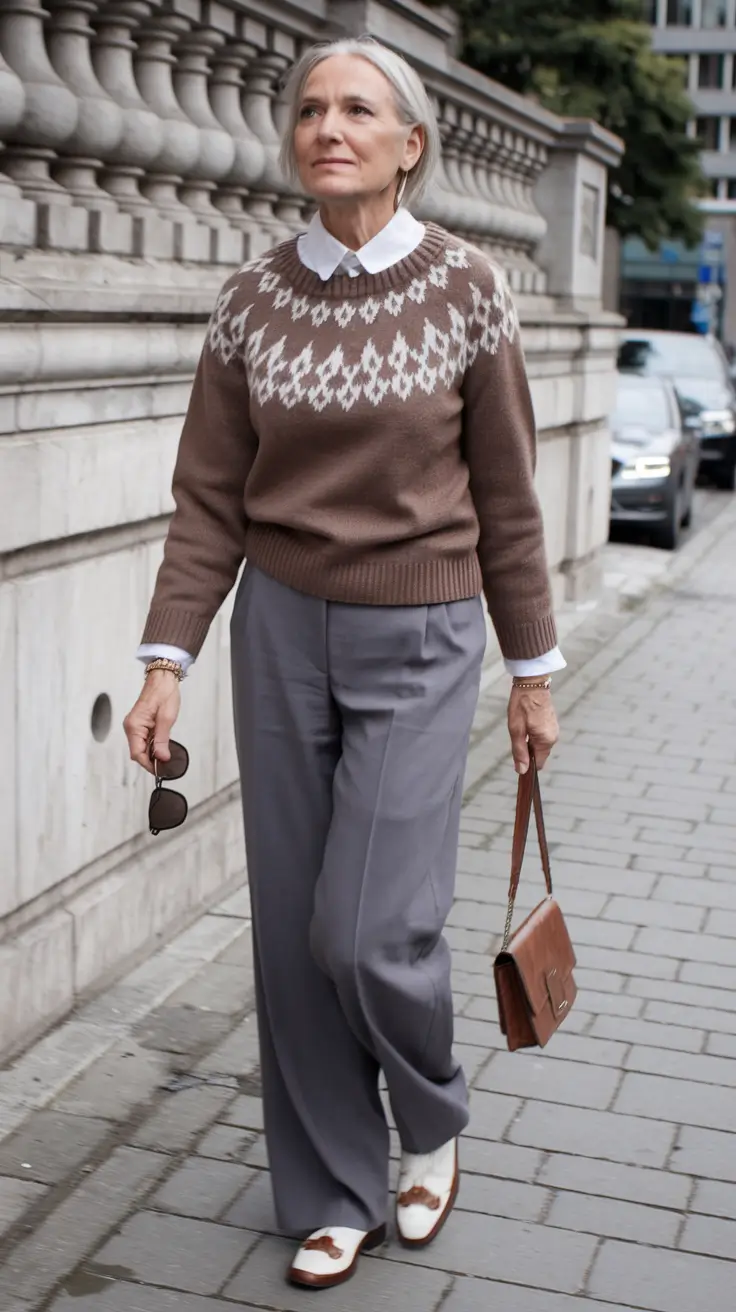 casual fall outfits for women over 50 - ideas 2025 Sweater Weather in Soft Contrasts
