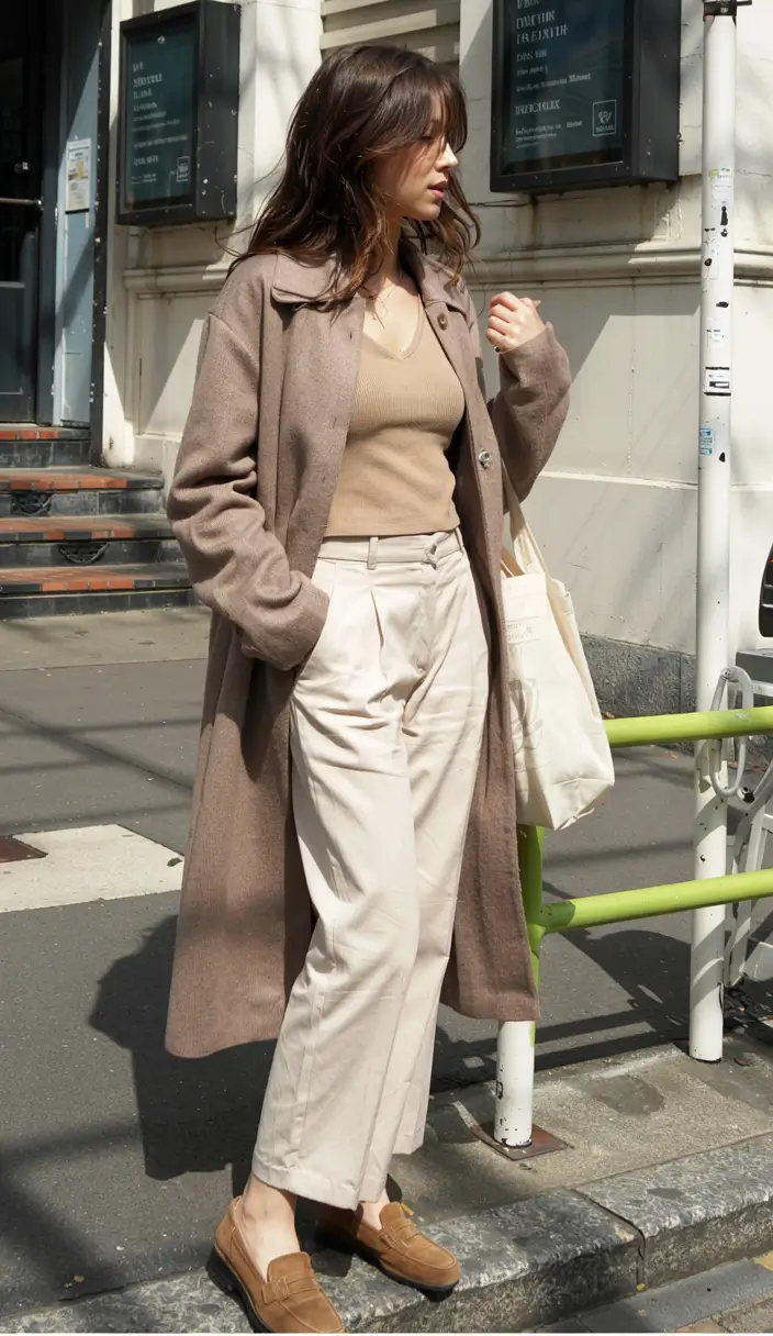 early fall outfits ideas 2025+Soft Earth Tones for City Strolls