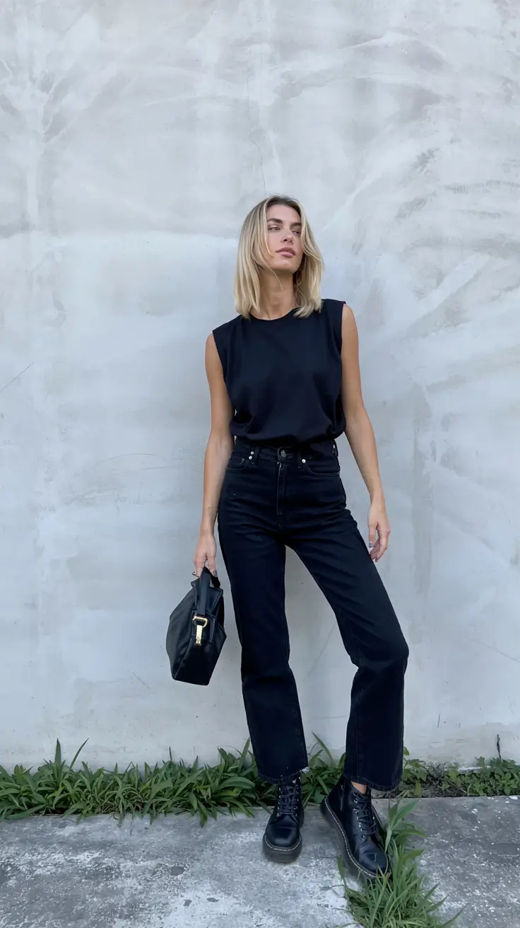 early fall outfits ideas 2025+All Black, Sharp and Fearless