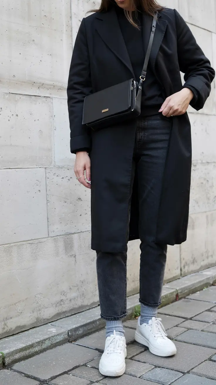 early fall outfits ideas 2025+Monochrome Noir with Street Style Bite