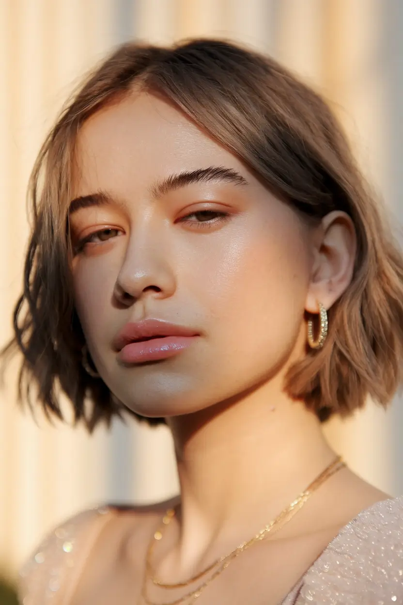 fall bob haircut ideas 2025 textured-bob-with-sandy-warmth