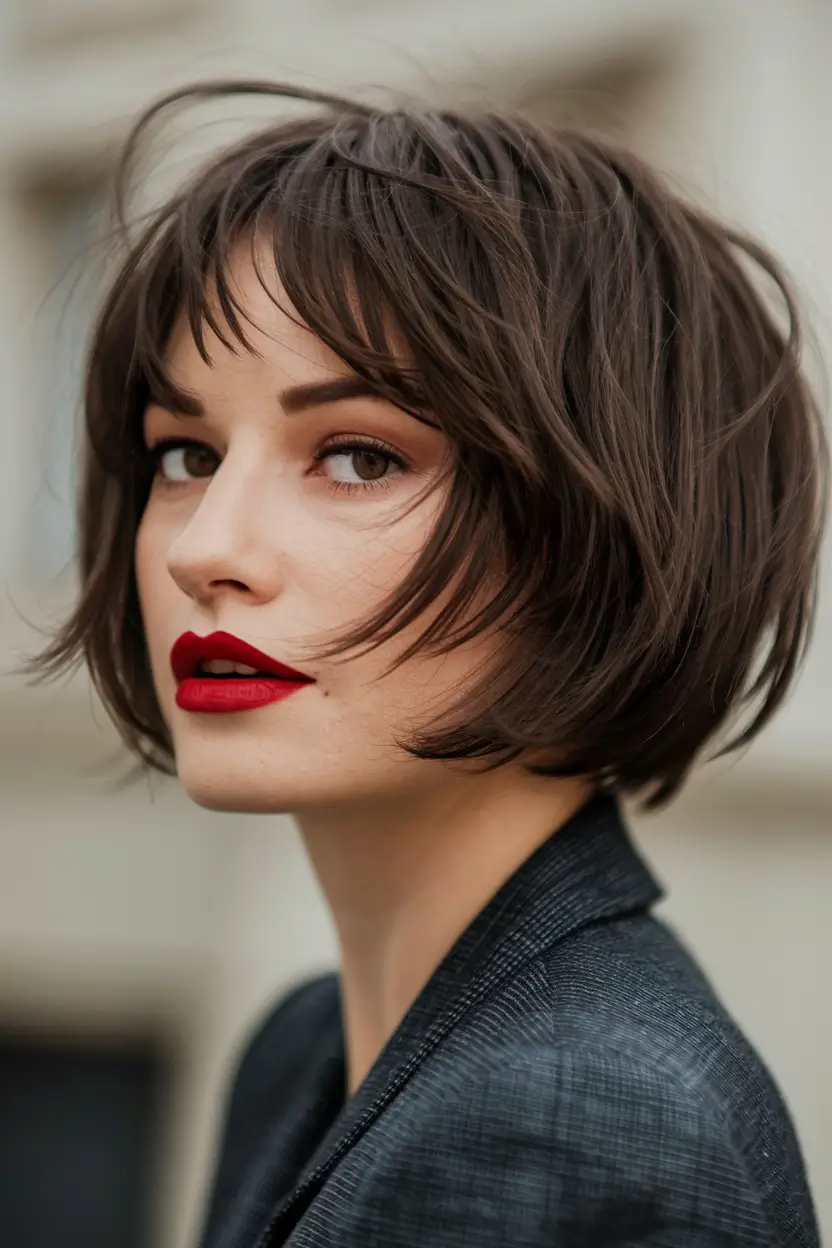 fall bob haircut ideas 2025 messy-french-bob-with-feathered-fringe