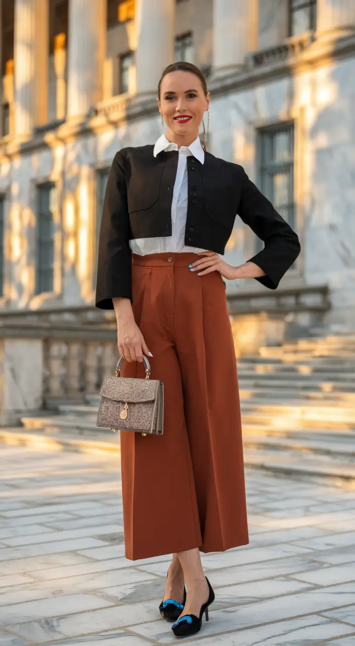 fall business casual outfits ideas 2025 Modern Vintage with a Playful Twist