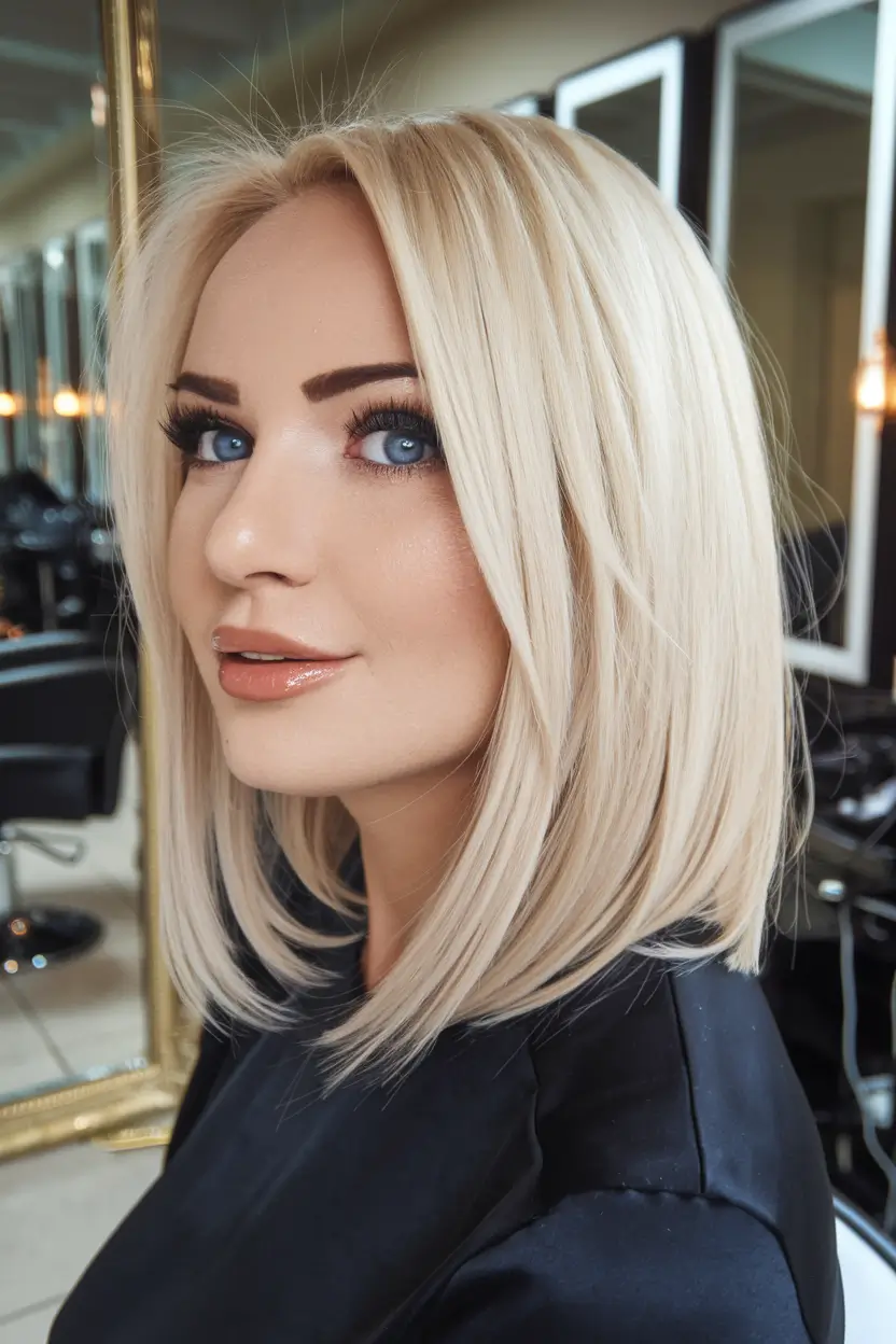 fall hair color for blondes ideas 2025 Classic Cool Blonde Bob