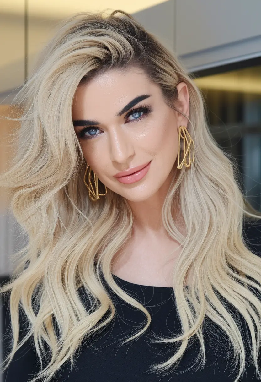 fall hair color for blondes Soft Honey Layers with Glamorous Volume