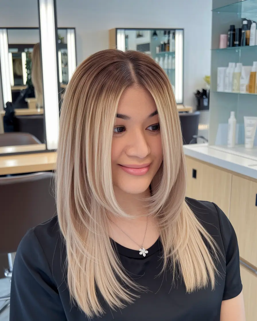 fall hair color for blondes ideas 2025 Face-Framing Layered Blonde Balayage