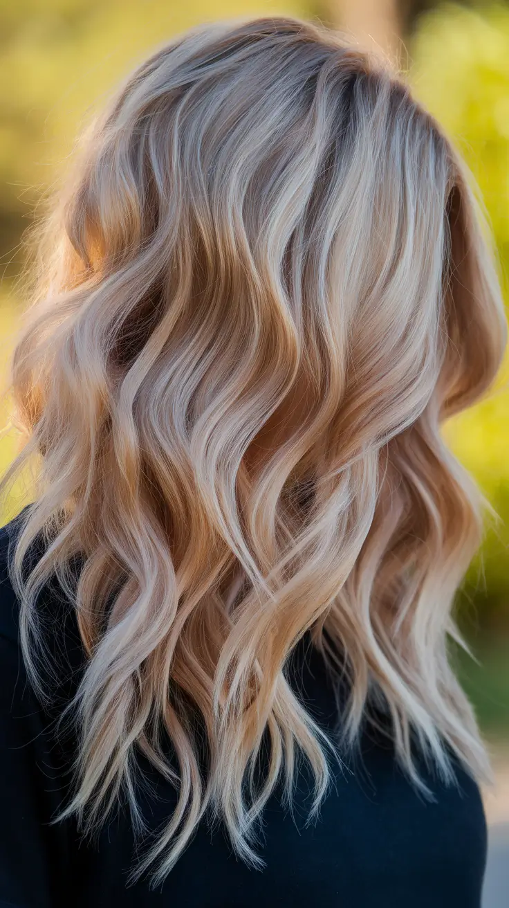 fall hair color for blondes ideas 2025 Buttery Waves with a Sun-Kissed Touch
