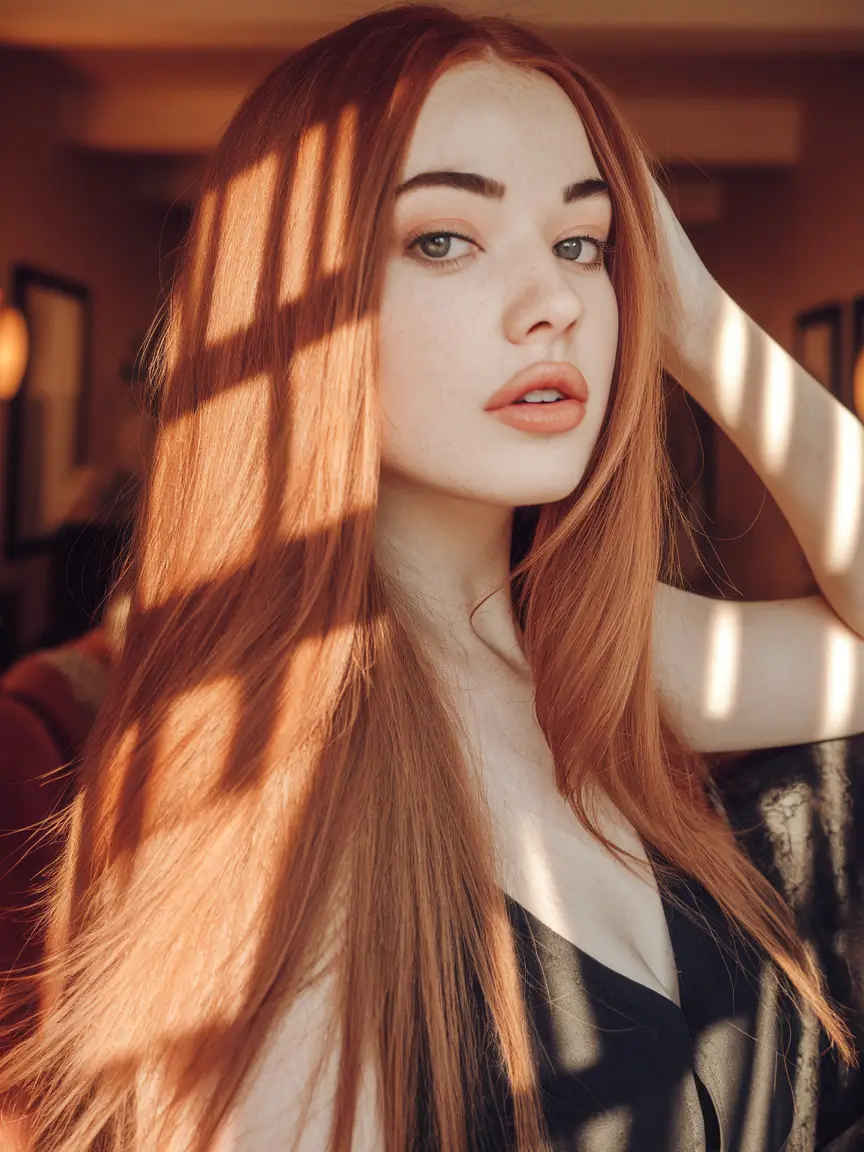 Fall hair color ideas 2025 Burnt Copper Red for Pale Skin Perfection