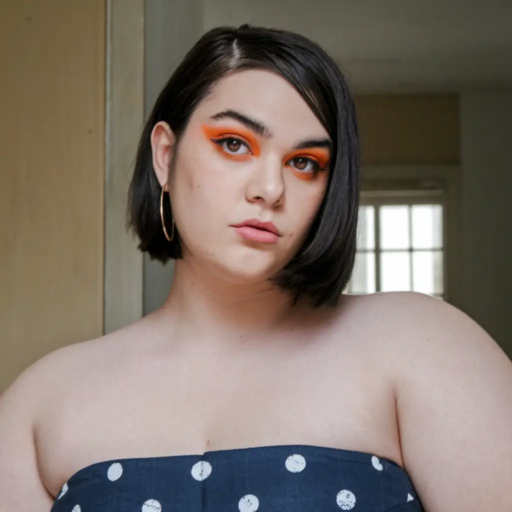 fall haircuts for plus size women 2025 Blunt Chin-Length Cut with Tucked Ends