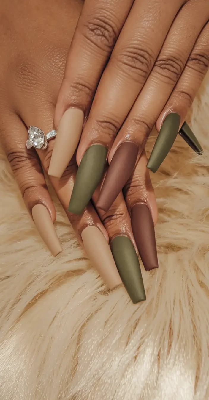 fall toe nail colors autumn for dark skin Muted Matte Earth Tones
