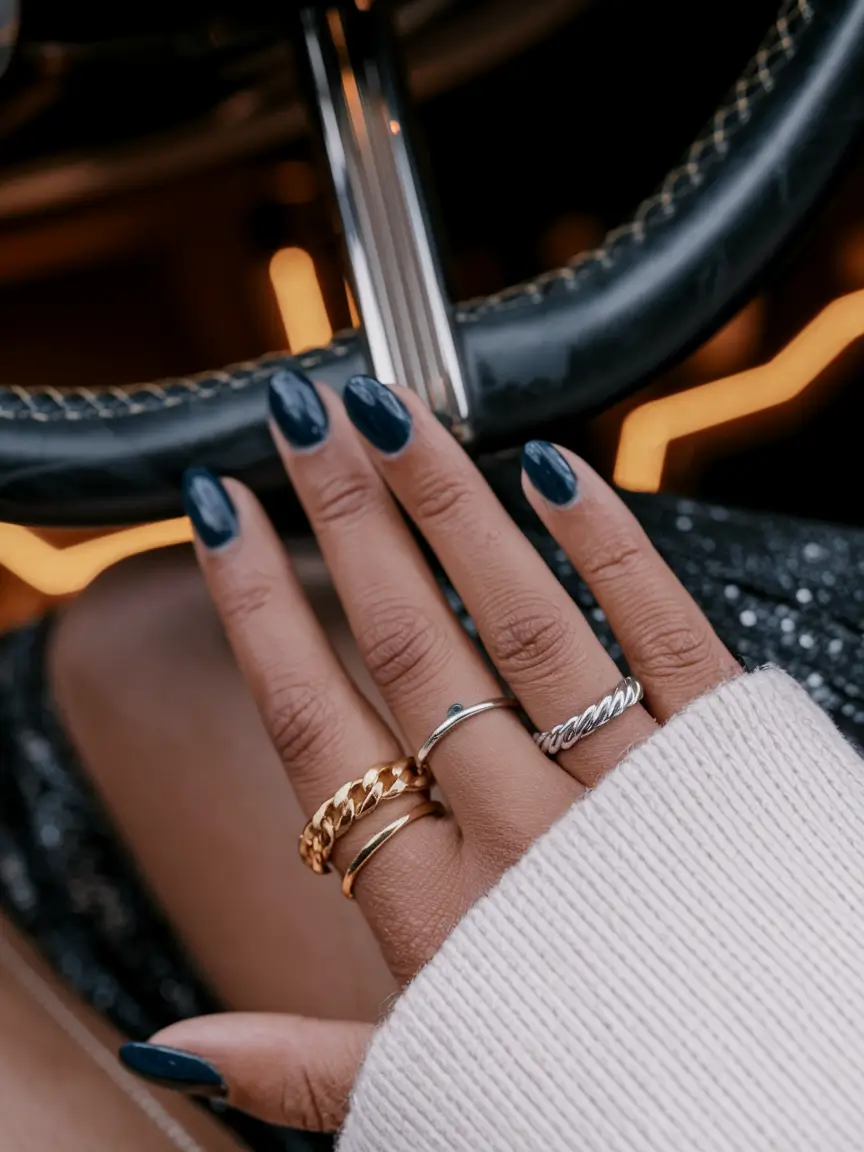 nail colors for fall dark skin Midnight Navy for Modern Evenings
