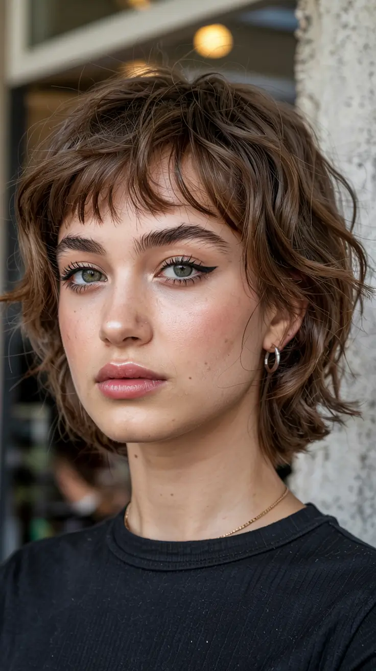 fall short haircut Messy Shag with Micro Bangs