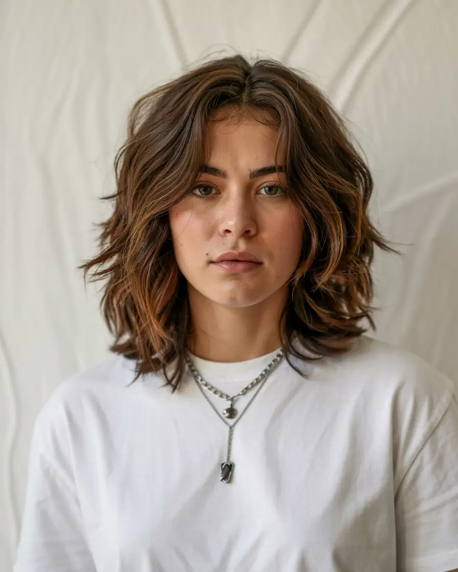 fall short haircut Wavy Shag with Feathered Layers