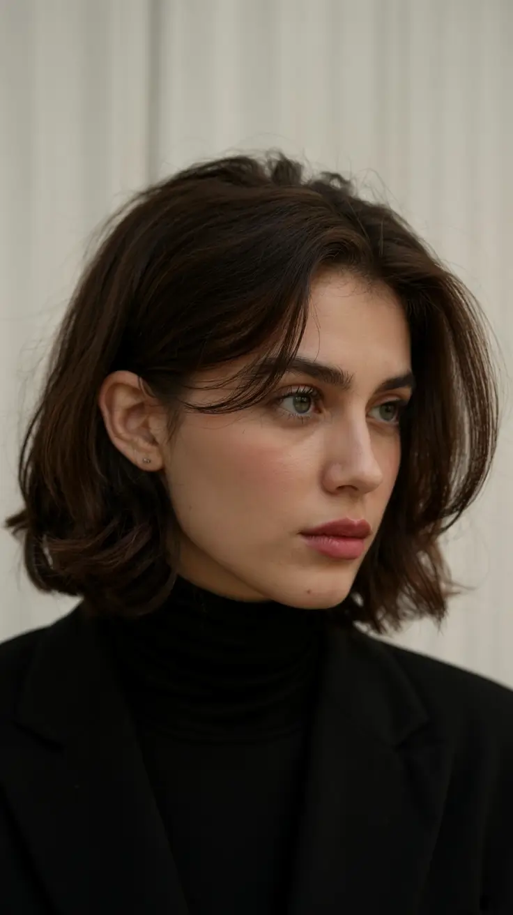 fall short haircut Classic French-Inspired Bob with Curtain Layers