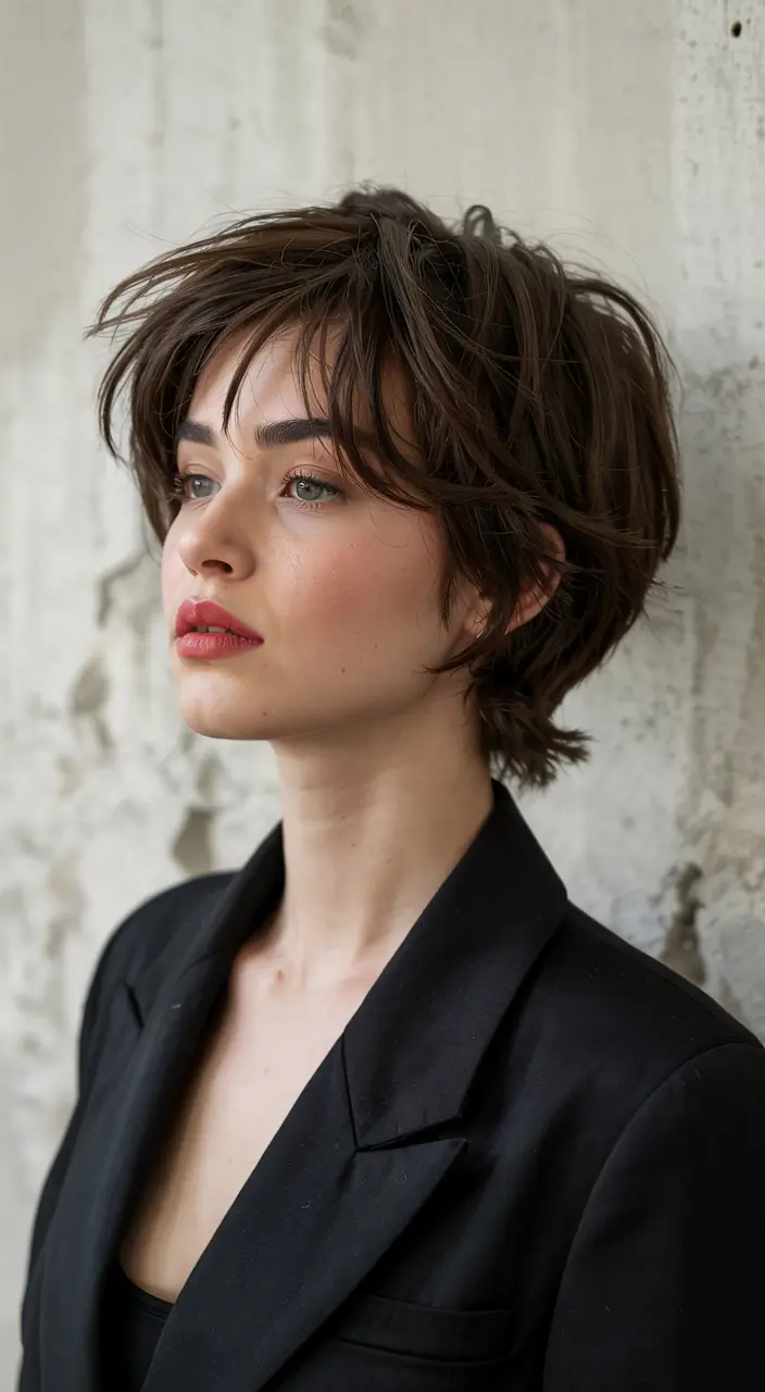 fall short haircut Modern Shag with Wispy Fringe