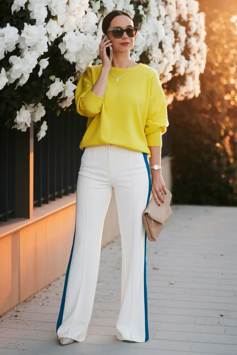 summer to fall transition outfits ideas 2025 Fresh Pop of Color for Golden Hour Moments