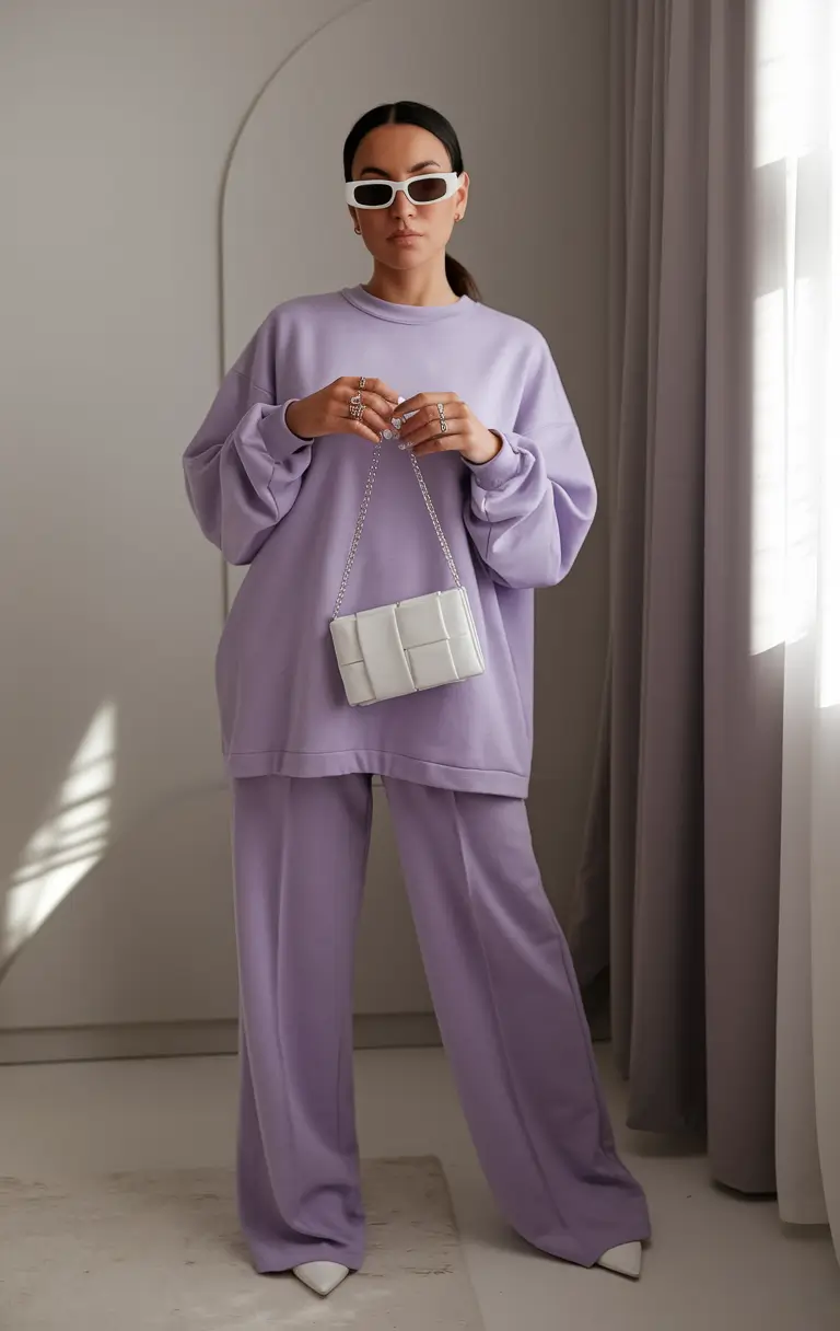 summer to fall transition outfits ideas 2025 Lavender Lounge with Luxe Energy