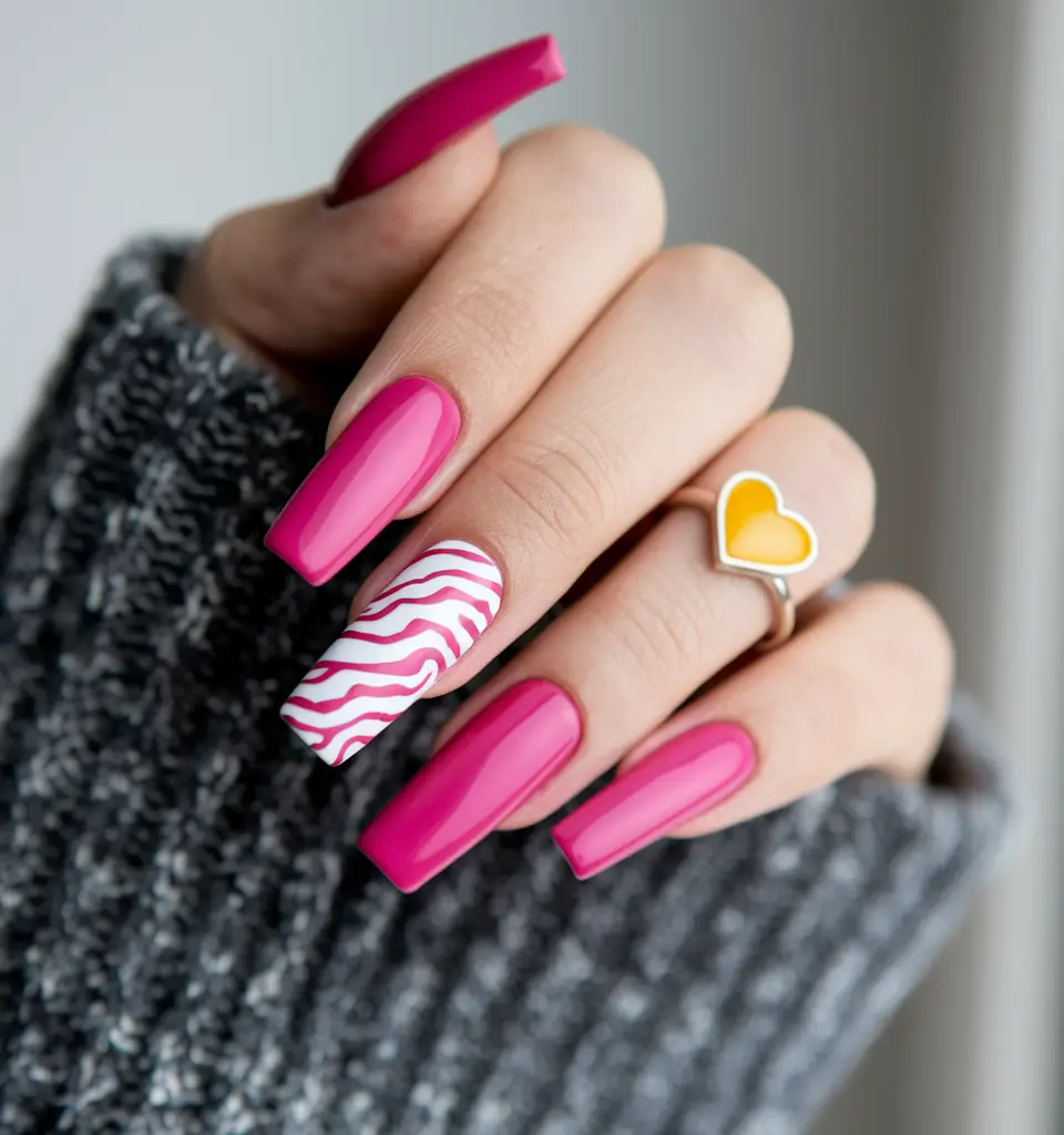 autumn nails colors 2025 playful pink