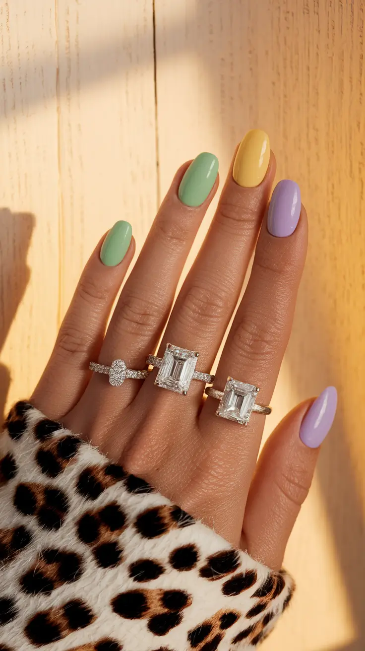 autumn nails colorful pastels 2025