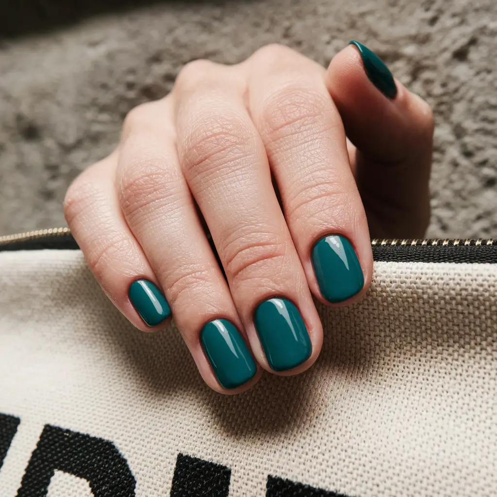 autumn nails colors burgundy short teal