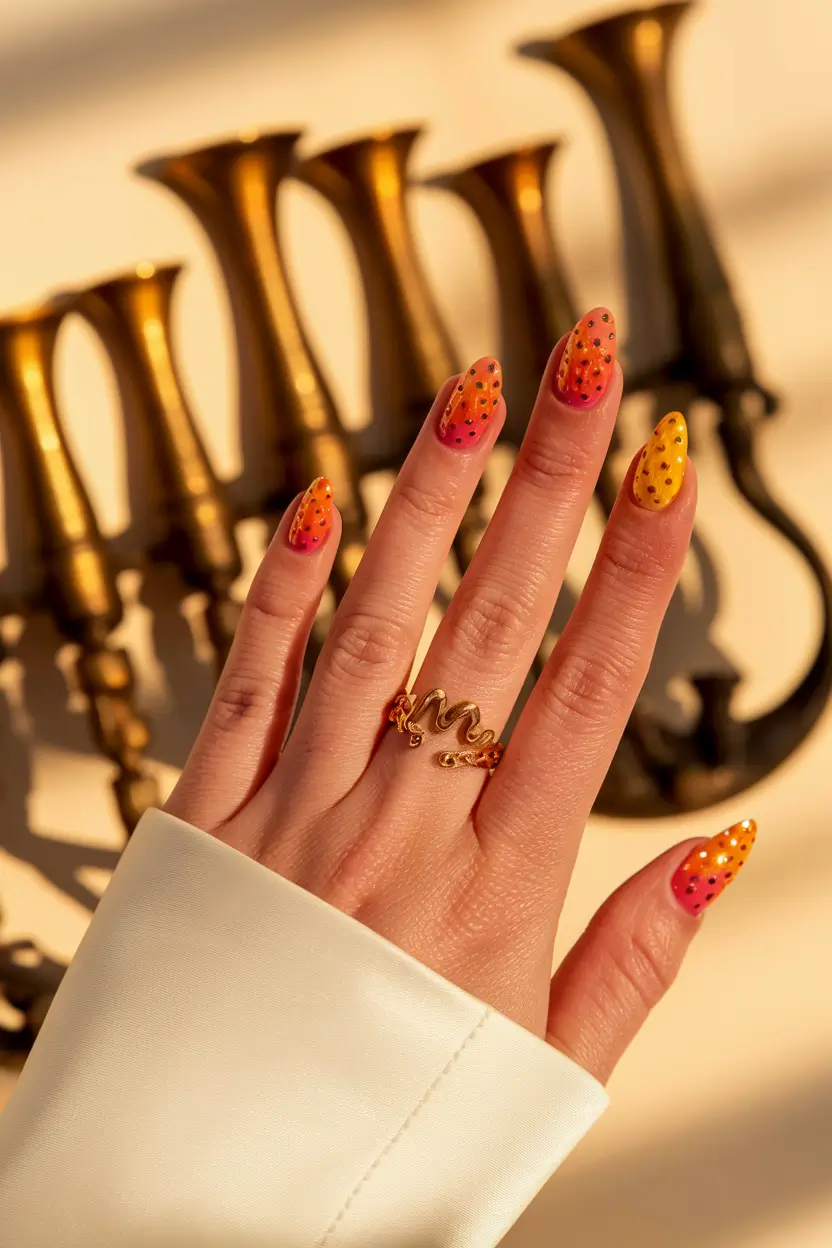 autumn nails colors orange fall 2025