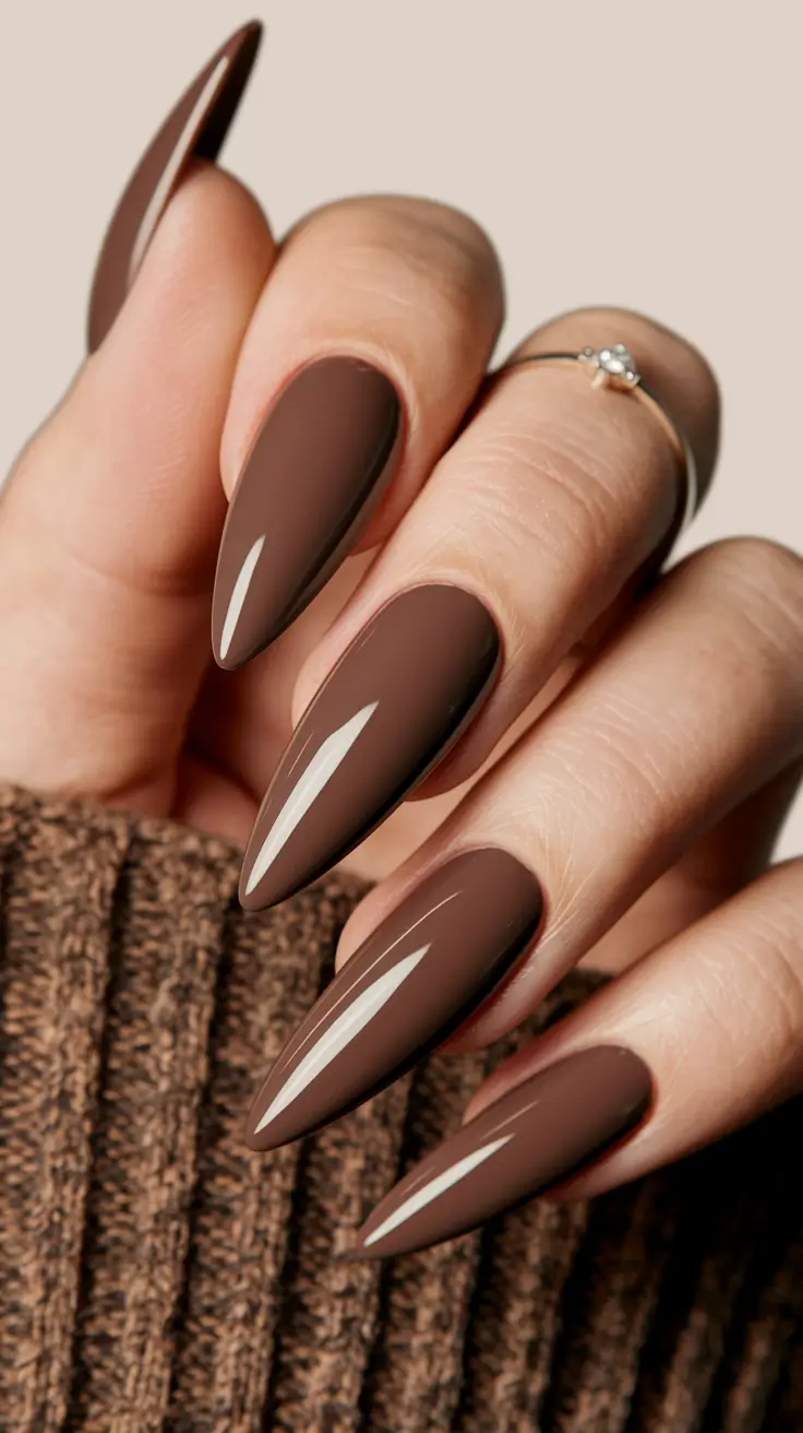 autumn nails designs 2025 Chocolate Sophistication